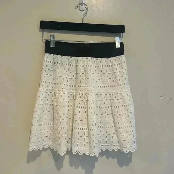 REFORMATION Wench Black Front Hook Closure Eyelet Silk Skirt - Picture 1 of 7